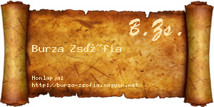 Burza Zsófia névjegykártya